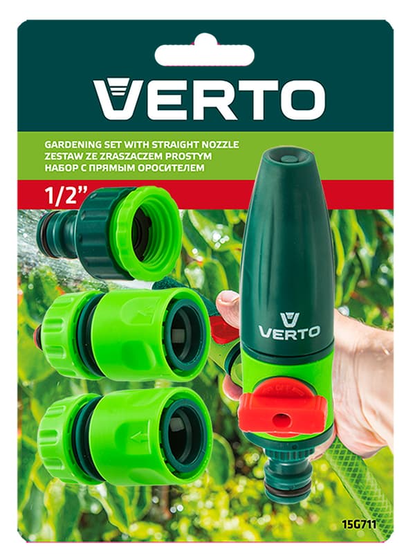 Sarja, jossa suora sprinkleri, liittimet, 1/2" hanaliitin