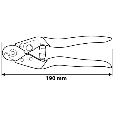 Tråd- och stålkabelavskärare 190 mm