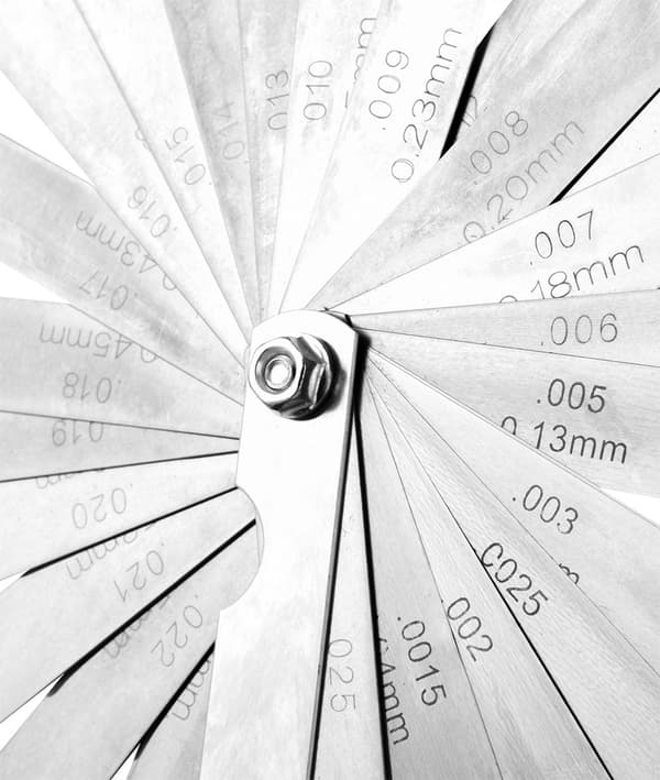 Følemåler 26 klinger (0,04 - 0,63 mm) 65MN/rustfrit stål
