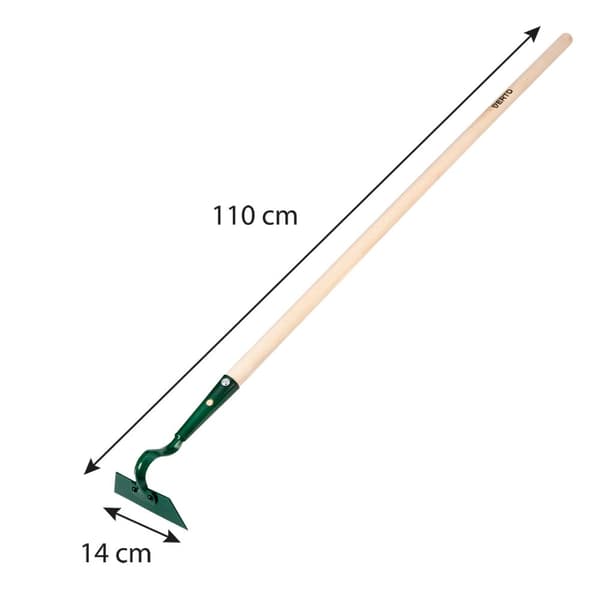 Trapetsformad hacka 14 cm träskaft