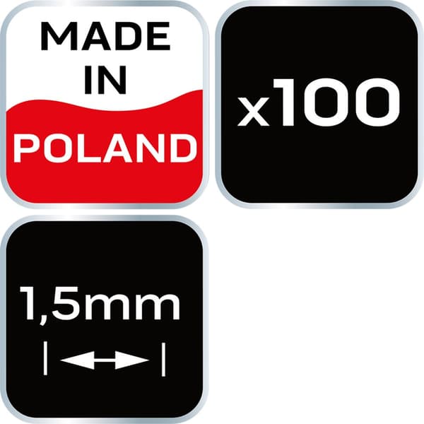 Väliristit ympyrällä 1,5 mm, 100 kpl.
