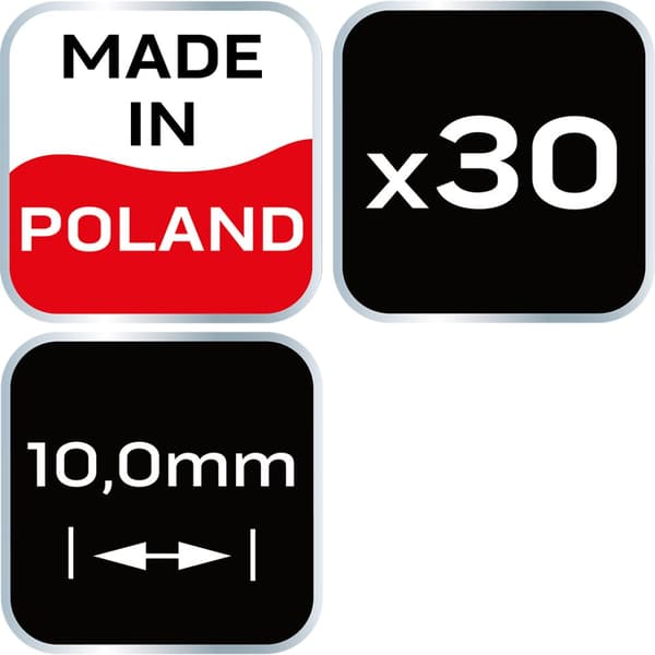 T afstandsstykker 10,0 mm, 30 stk.