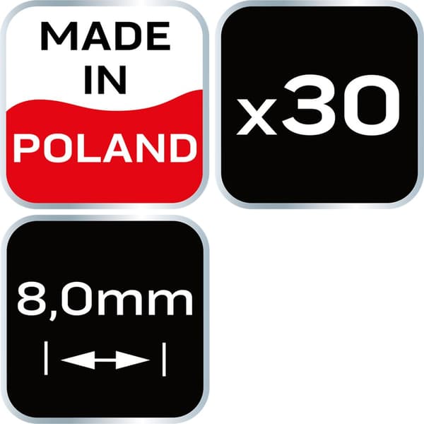 T distanser 8,0 mm, 30 st.