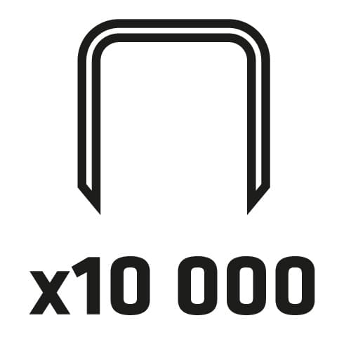 Set med 10 x 25 m tejp och 10 000 häftklamrar