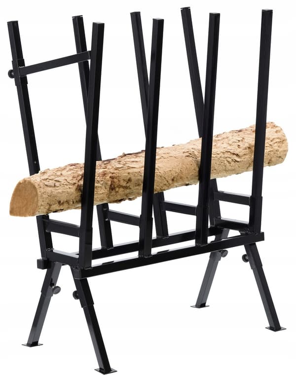 Justerbart bukkestativ til skæring af træ sort 81x37x103 cm CHM