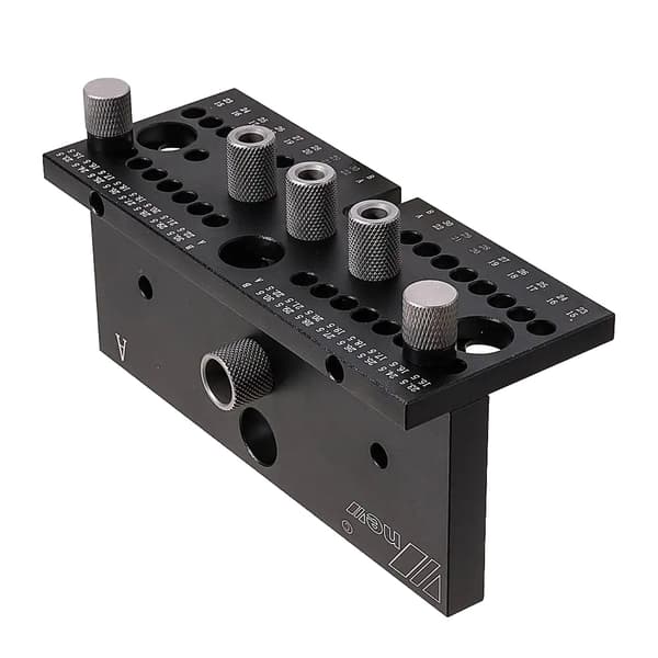 Træbearbejdnings Dowel Jig, Justerbar tykkelse 15-30,5 mm, inkluderer klemme,Sort Dowel Jig