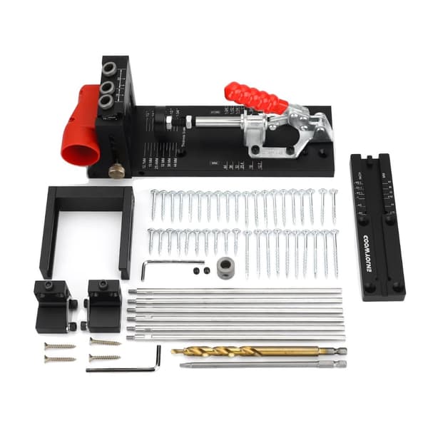 Pocket Hole Jig, Justerbar Djupinställning, Tungt Aluminiumlegering, Effektiv Dammhantering