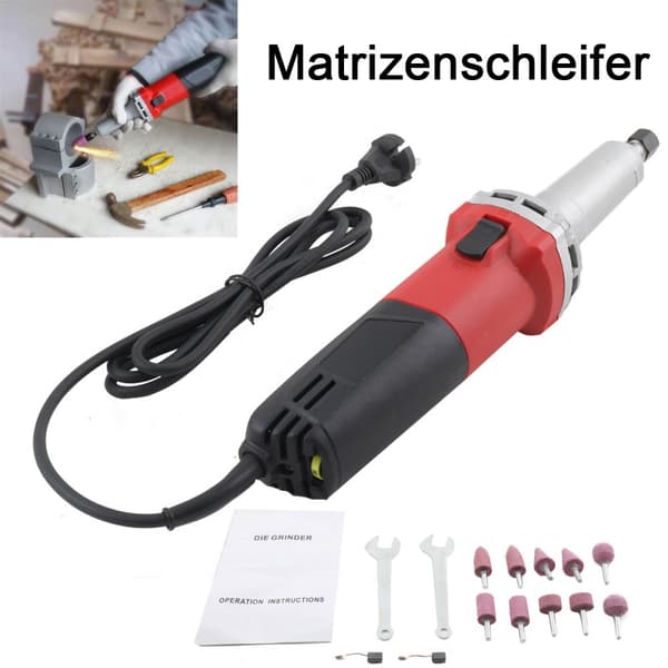 Mini elektrisk slibeværktøj, 750W effekt, variabel hastighedskontrol, 0-27000 RPM