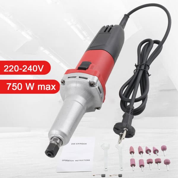 Mini elektrisk slibeværktøj, 750W effekt, variabel hastighedskontrol, 0-27000 RPM