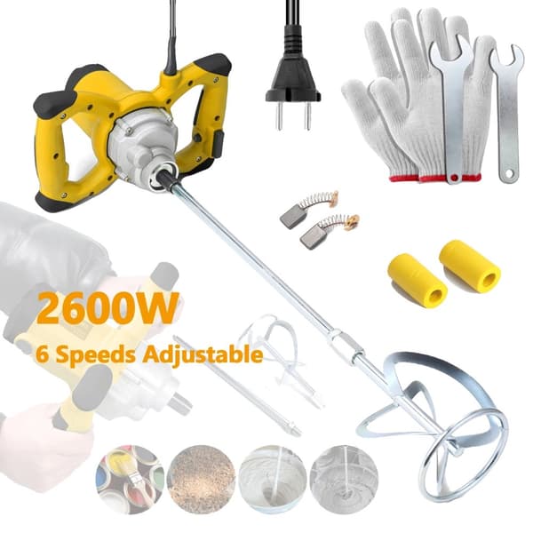 Elektrisk Betongblandare, 2600W Effekt, 6 Justerbara Hastigheter,Yl, Eu