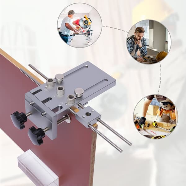 Träbearbetning Dowel Jig Kit, Justerbar Borrguide, Flera Borrstorlekar, Lättviktsdesign
