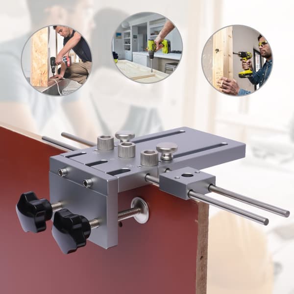 Träbearbetning Dowel Jig Kit, Justerbar Borrguide, Flera Borrstorlekar, Lättviktsdesign