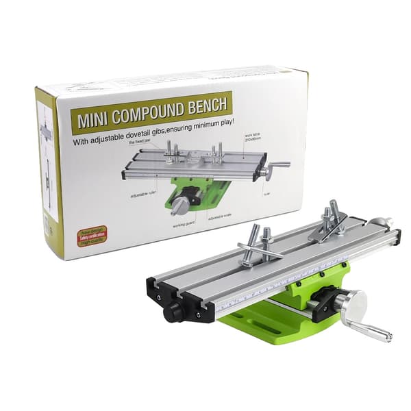 Mini præcisionsfræsemaskine arbejdsbord, X-akse bevægelse 200 mm, Y-akse bevægelse 50 mm, justerbare skydespor.