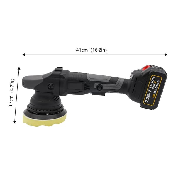 21V Excentrisk Polermaskin, 3 Justerbara Hastigheter, Borstlös Motor,EU, svart