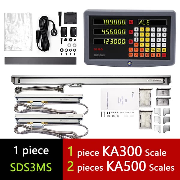 SINO 3-akselinen digitaalinen näyttösetti, korkea tarkkuusresoluutio, useita mittakaavaoptioita,DRO-KA300 KA500 KA50