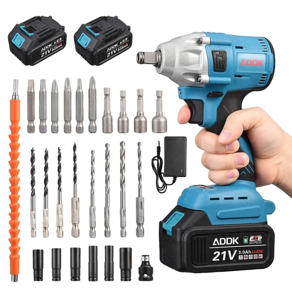 3-i-1 Power Værktøj, 21V, Børsteløs Motor, 3000mAh Batteri,2 batterier, EU