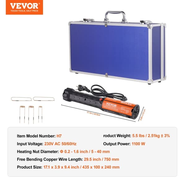 VEVOR Induktionsvarmer Kit, 1100W Udgangseffekt, Alsidig Opvarmningsdiameter,Sort 8 stk