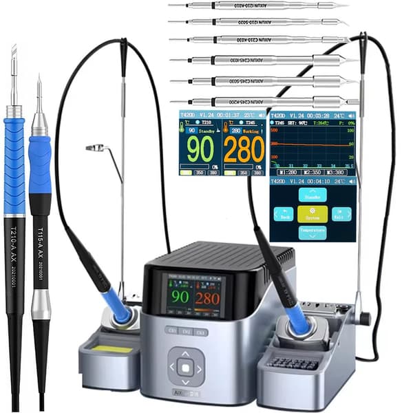 Aixun (T210+T115) T420D dobbelt præcisionsloddestation med 6 spidser (K,S,I)