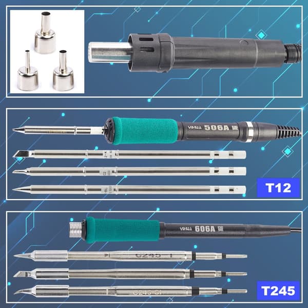 Professionel 2-i-1 varmluftsloddestation + T12 Yihua 706 II-system