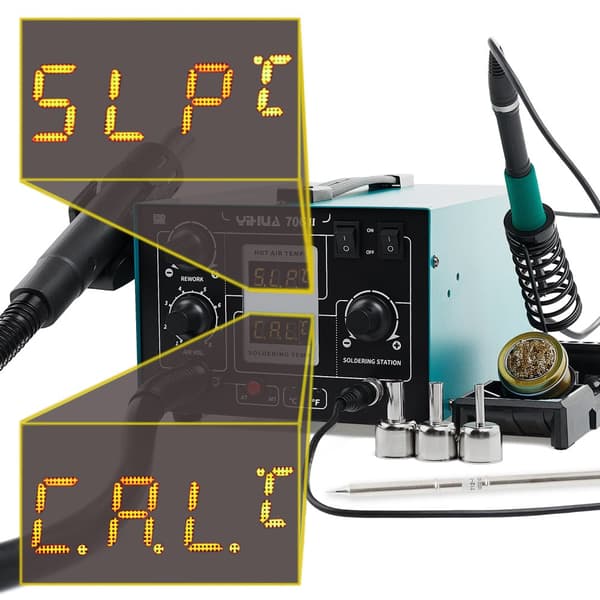 Professionel 2-i-1 varmluftsloddestation + T12 Yihua 706 II-system