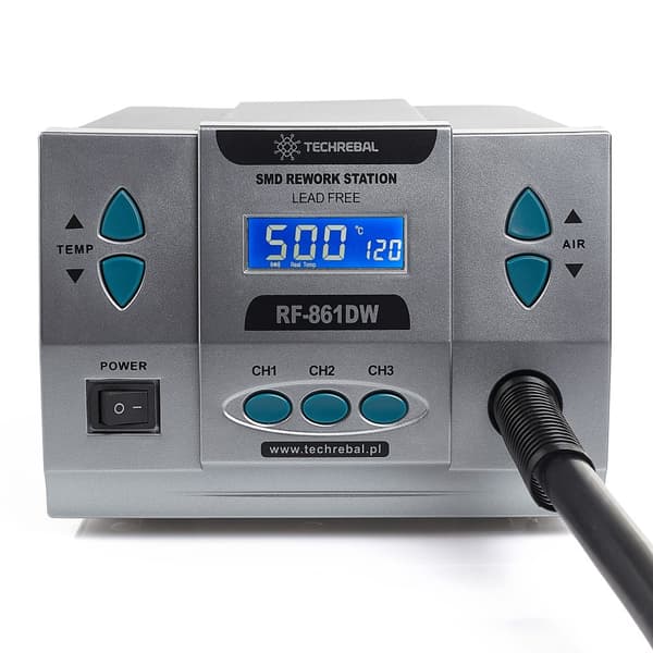 Varmluftsloddestation TECHREBAL RF-861DW 1000W grå