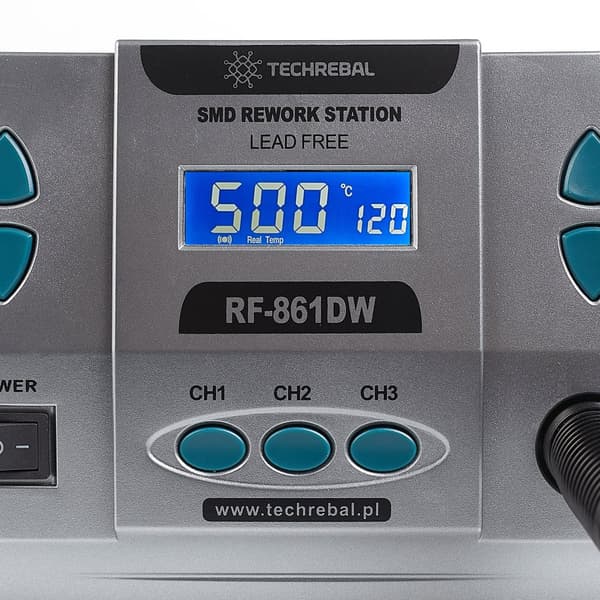 Varmluftsloddestation TECHREBAL RF-861DW 1000W grå