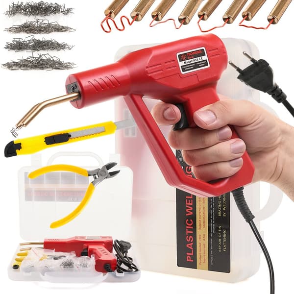 TECHREBAL 858D Pro Varmluft Loddestation + Sæt med 6 lodninger + Dyser + Mesh + Hæftemaskine