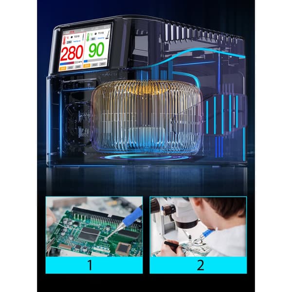 Aixun Dual Precision Loddestation (T210+T115) T420D med 6 spidser (K,S,I) WIFI