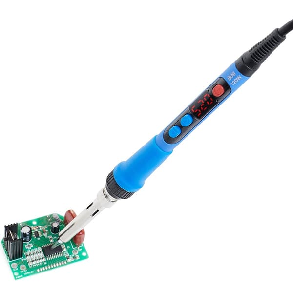 Set Precisionslödkolv med display 120W + fläta + tenn + sugmunstycke + fodral