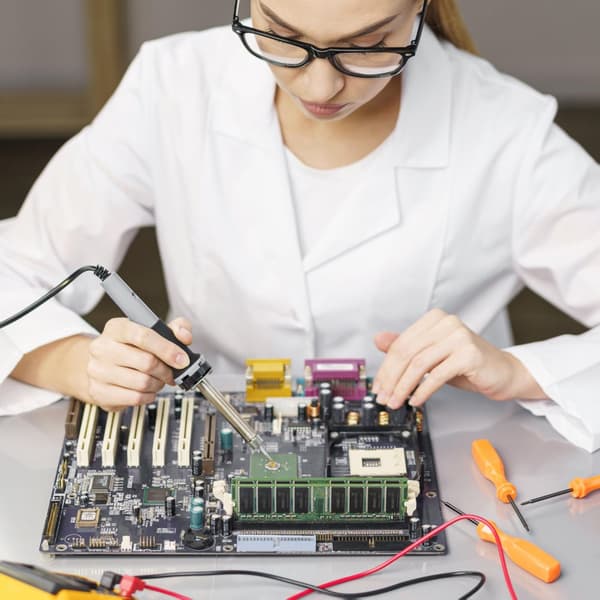 Sæt Præcisionsloddekolbe med display 60W + fletning + spidser + tin + sugepumpe + kuffert
