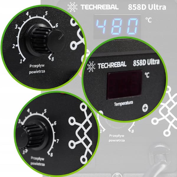 PLASTSVEJSEMASKINE Techrebal 858D ULTRA 750W HÆFTEMASKINE plastsvejsemaskine