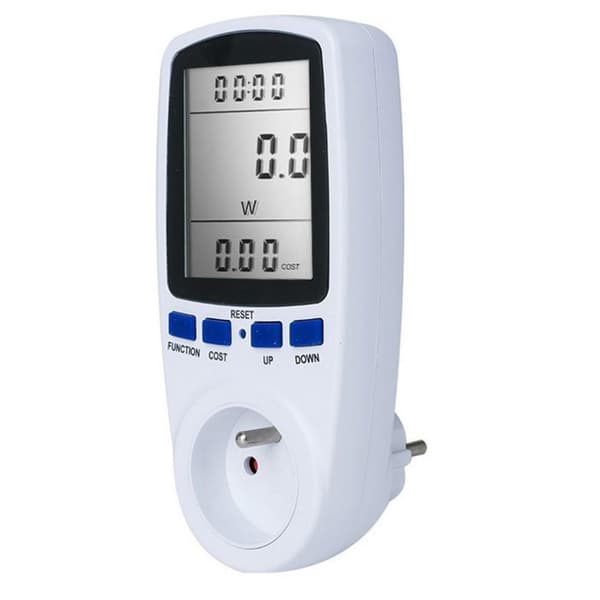 Digital wattmeter med jordstik