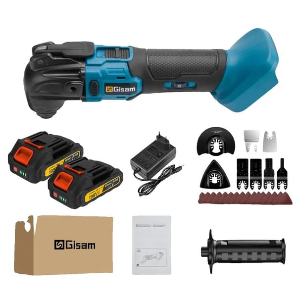 Oscillerende Multi-Værktøj, 740W Udgangseffekt, 6 Vibrationsniveauer,2 Batteri Sæt