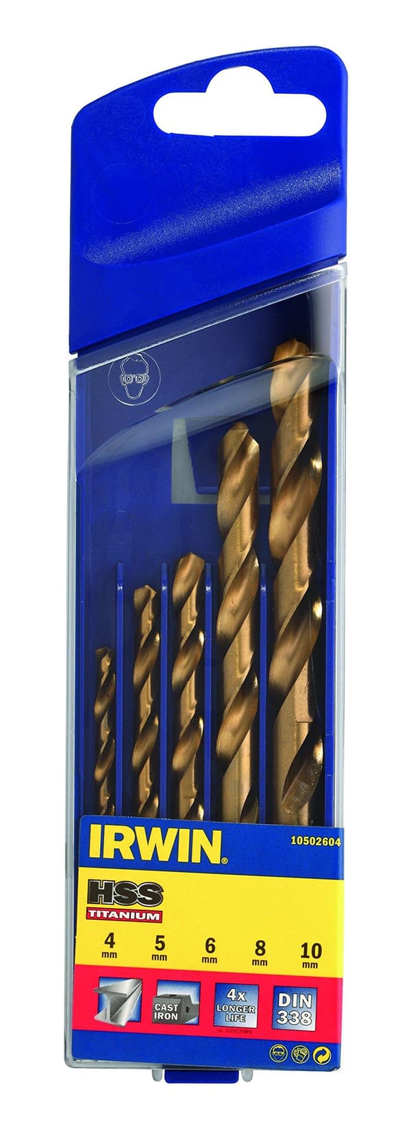 5-delar borrsats Irwin HSS Titanium; 4-10 mm
