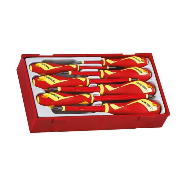 Set av isolerade (1 000 V) skruvmejslar Teng Tools TTV907N; 7 st.