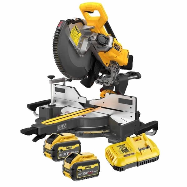 Kap-och geringssåg DeWalt DCS781X2-QW; 54 V; 2x9,0 Ah batt.