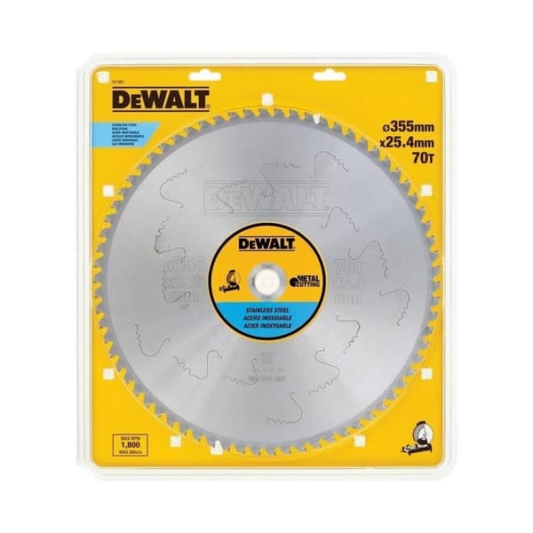 Sågklinga för metall DeWalt; 355x2,15x25,4 mm; Z70; 10°