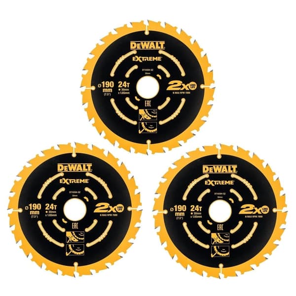 Sågklinga för trä DeWalt; 190x1,65x30,0 mm; Z24; 18°