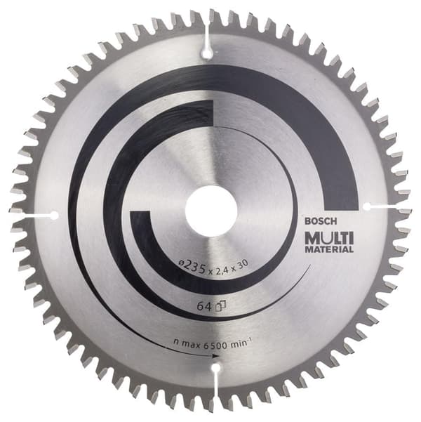 Sågklinga för trä Bosch MULTI MATERIAL; 235x2,4x30,0 mm; Z64; -5°