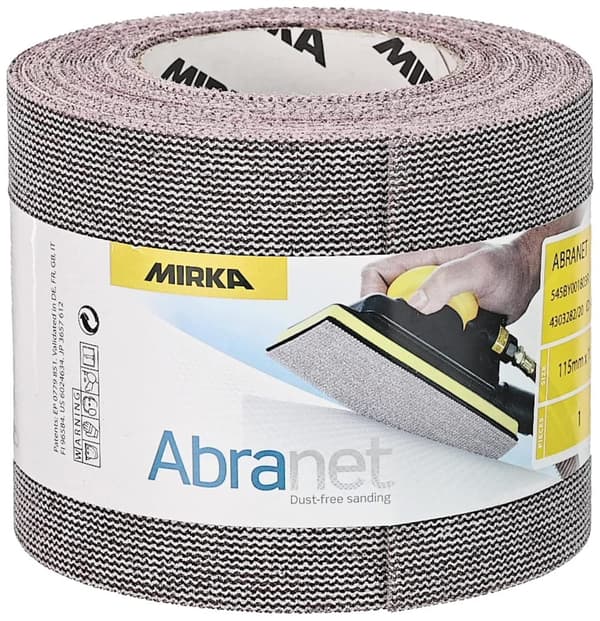 Nätmönstrat slippapper rulla Mirka Abranet 545BY001803R; 115 mm x 10 m; P80