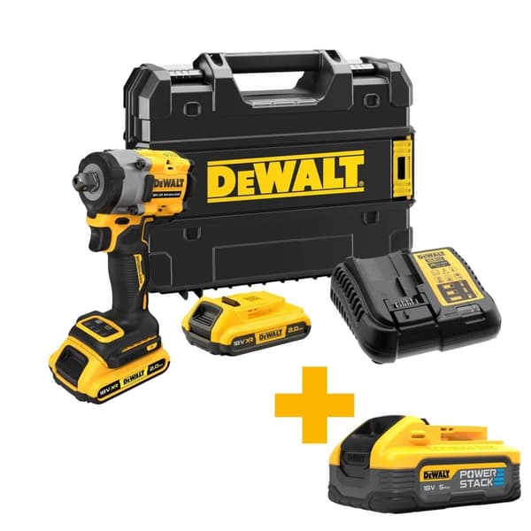 Slagmutterdragare DeWalt DCF922D2T-QW; 18 V; 2x2,0 Ah batt.