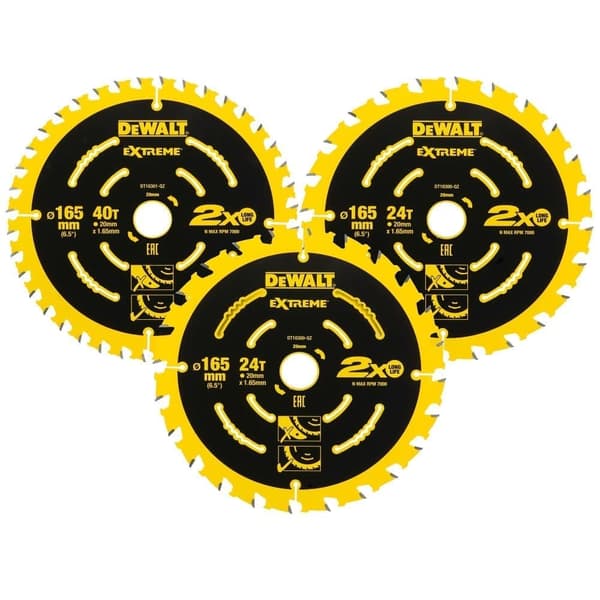Sågklinga DeWalt DT10397-QZ; 165x20 mm; T24/T40; 3 st.