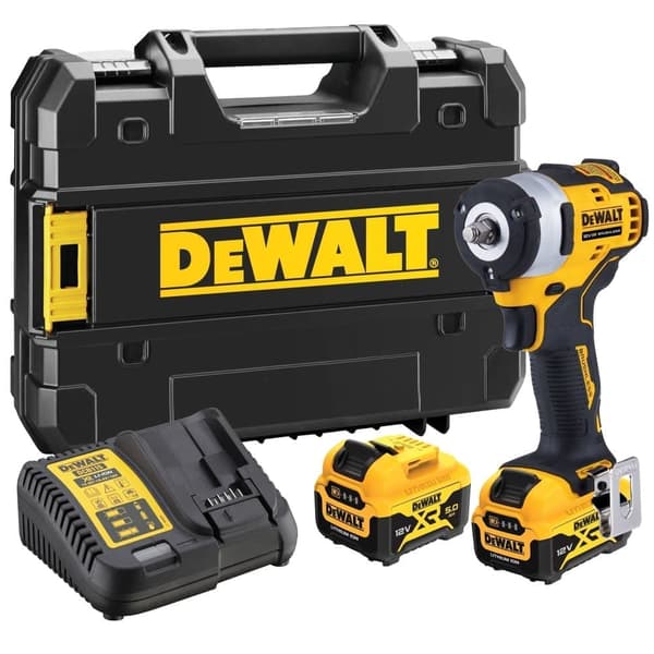 Slagmutterdragare DeWalt DCF903P2-QW; 12 V; 2x5,0 Ah batt.