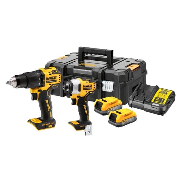 Verktygspaket DeWalt DCK2062E2T-QW (DCD709 + DCD809); 18 V; 2x1,7 Ah batt.