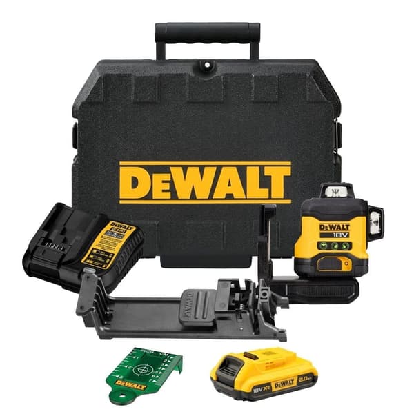 Korslinjelaser DeWalt DCLE34031D1-QW; 18 V; 1x2,0 Ah batt. Svart, Gul