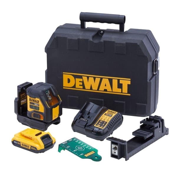 Korslinjelaser DeWalt DCLE34021D1-QW; 18 V; 1x2,0 Ah batt.