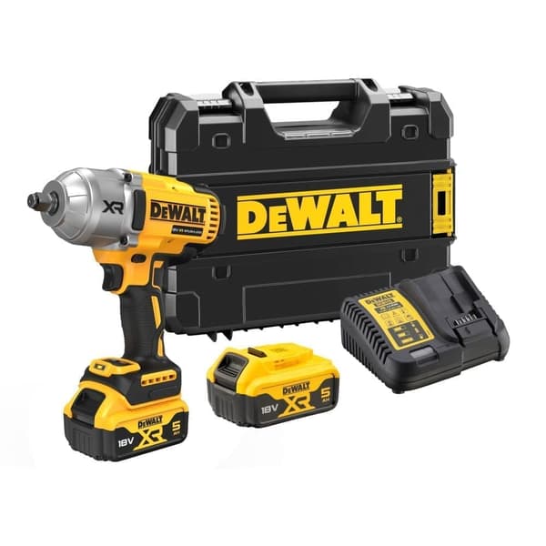 Slagmutterdragare DeWalt DCF900P2T-QW; 18 V; 2x5,0 Ah batt.