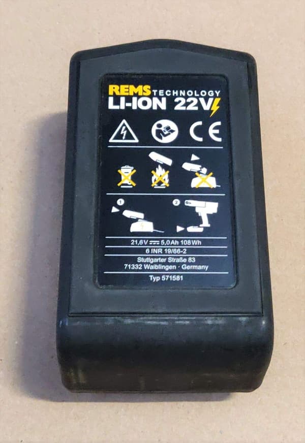 Batteri Rems 571581R22; 22 V; 5,0 Ah; Li-ion