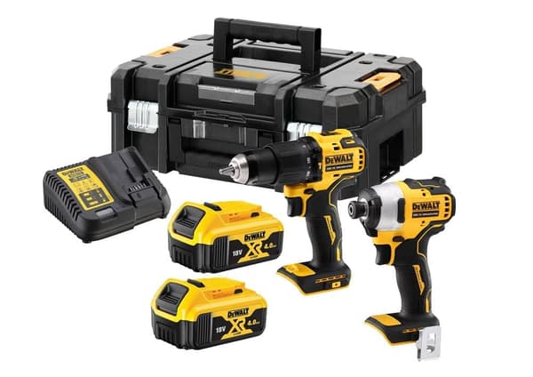 Verktygspaket DeWalt DCK2062M2T-QW(DCD709 + DCF809); 18 V; 2x4,0 Ah batt.