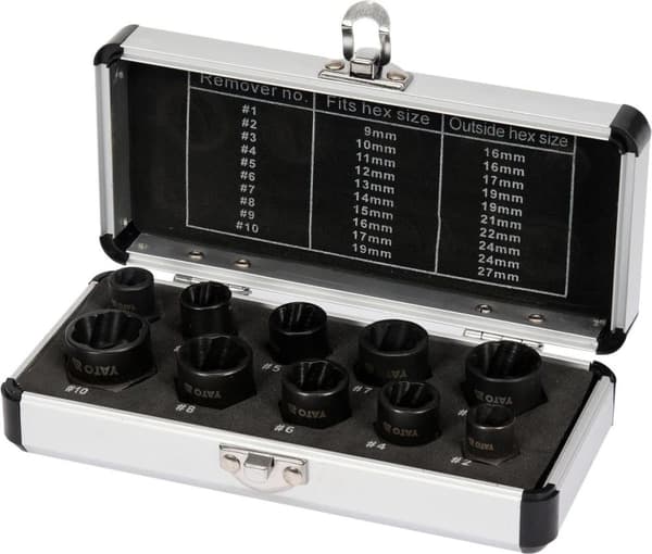 Hylsnyckelsats Yato YT-06031; 9-19 mm; 10 st.